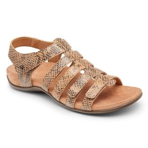 Vionic Harissa Snake Fisherman Sandals Walking Faux Snakeskin Leather Women's 9